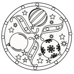 Mandala boules de noël à colorier