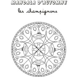 Coloriage mandala champignon