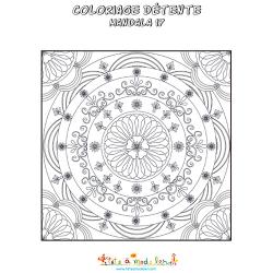 Coloriage d'un mandala foulard