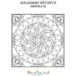 Mandala rosace, un coloriage détente