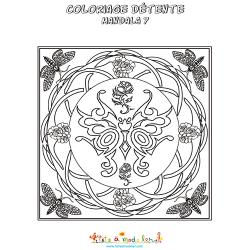 Mandala des papillons à colorier