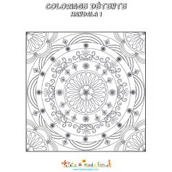 Mandala en carré façon vitrail