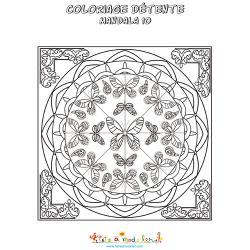 Mandala détente aux papillons