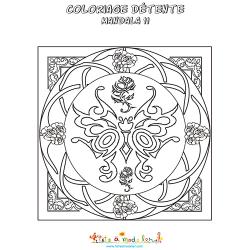 Mandala vitrail années 1920 à colorier