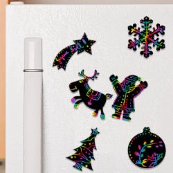 Magnets de Noël en carte à gratter