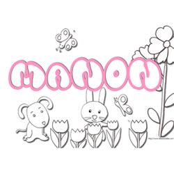 coloriage prénom Manon