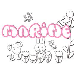 coloriage prénom Marine