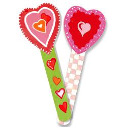 Marque-pages coeur lolipop en bois