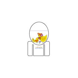 Marque verre avec une poule et son poussin