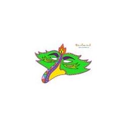 Masque bec d'oiseau baroque vert à imprimer
