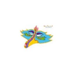 Masque paper toy oiseau bleu bord jaune