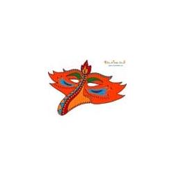 Masque bec d'oiseau orange et rouge