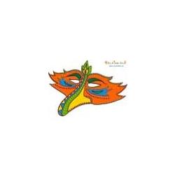 Masque orange bec d'oiseau à sequins