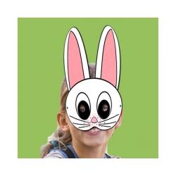 Masque de lapin blanc aux oreilles roses
