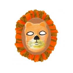 Masque de lion à la crinière en papier crépon