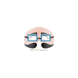 Imprimer le modèle du masque de monsieur aux lunettes bleues et moustaches noires