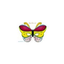 Paper toy : Masque papillon rouge, jaune et rose