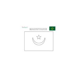 Coloriage du drapeau de la Mauritanie
