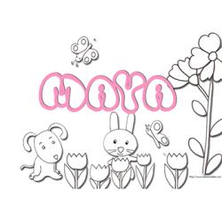 coloriage prénom Maya