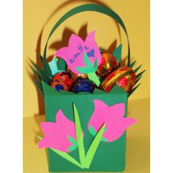 Panier décoré de crocus