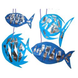 Fabriquer un mobile poissons bleus