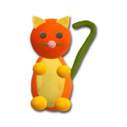 Modelage chat assis orange