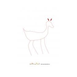 Poster avec Dessin de biche prêt à être décoré