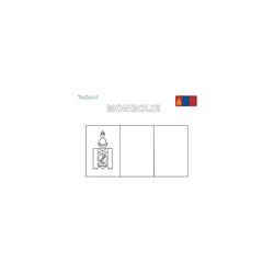 Coloriage du drapeau de la Mongolie
