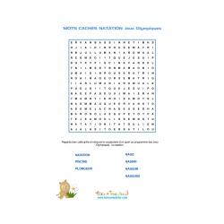 Natation : Mots cachés de natation