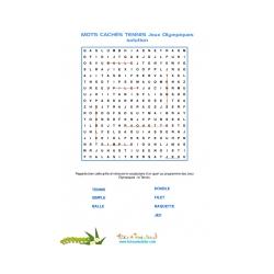 solution des mots cachés sur le tennis