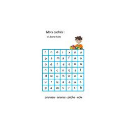 le noms de fruits grille n°5 des mots cachés