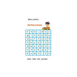 Jeu de mots cachés sur le nom de fruits n°6