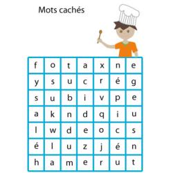 Mots cachés : le goût, jeux de mots cachés vocabulaire du goût