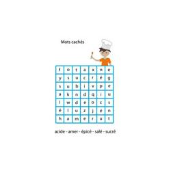 Mots cachés : le goût, jeux de mots cachés vocabulaire du goût