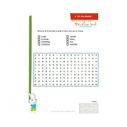 Jeux de mots cachés a imprimer