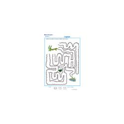 Imprimer le jeu de labyrinthe 4 pour apprendre le repérage dans l'espace en Moyenne Section de maternelle. Le crocodile
