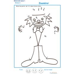 Exercice 4 de numération de 1 à 11 - le clown