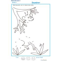 Exercice 6 de numération de 1 à 10 - dinosaure 1