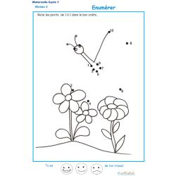 Dessin à; points pour numérer les chiffres dans l'ordre de 1 à 10 Exercice 3 