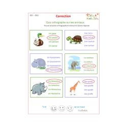 page de correction à imprimer pour l'exercice 1 d'orthographe pour le CE1