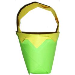 Panier en origami bicolore
