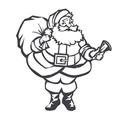Coloriage du Père Noël qui sonne la cloche