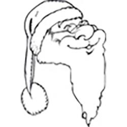 coloriage du visage souriant du Père Noël 