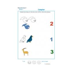 Imprimer l'exercice 2 pour apprendre  à compter maternelle niveau 1 