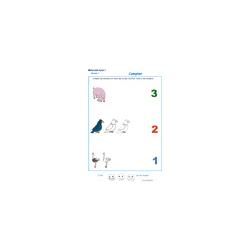 exercice 4 pour compter de 1 à 3 à la maternelle 