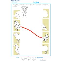 Exercice de logique : puzzle 8 assembler deux parties d'une image