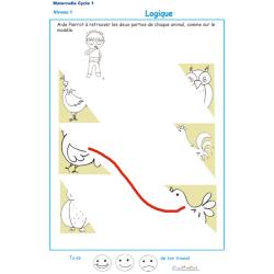 Exercice de logique : puzzle 9 assembler deux parties d'une image