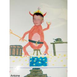 Autoportrait caricature d'enfant