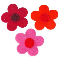 Fleurs en feutrine