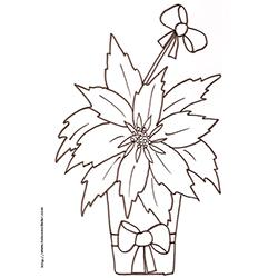 Coloriage d'un pot de poinsettia "l'étoile de Noël"